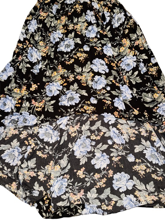American Eagle Outfitters Black Maxi Dress with Blue and Yellow Floral Print - Picture 10 of 12